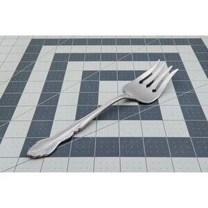 Oneida DOVER Cold Meat Fork Heirloom Cube Stainless Flatware Glossy 8-1/4 Inch
